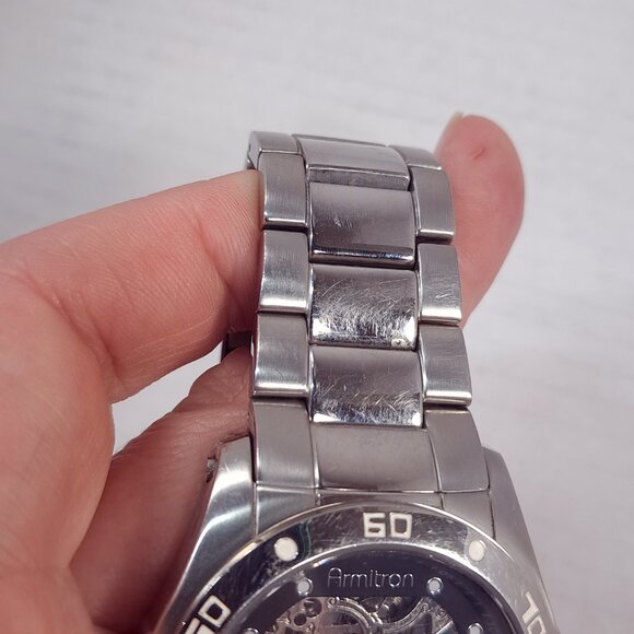 Armitron Skeleton Automatic Watch mens 20/4406SV TY2807SV Stainless Steel WORKS - Picture 8 of 16